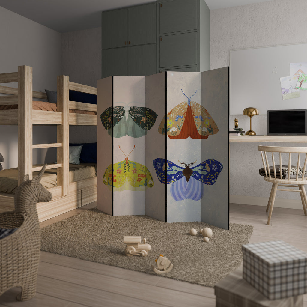 MOTH INTO THE LIGHT 5-teiliger Paravent