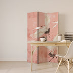 CRANE DANCE Dekorativer Paravent - 3-teilig