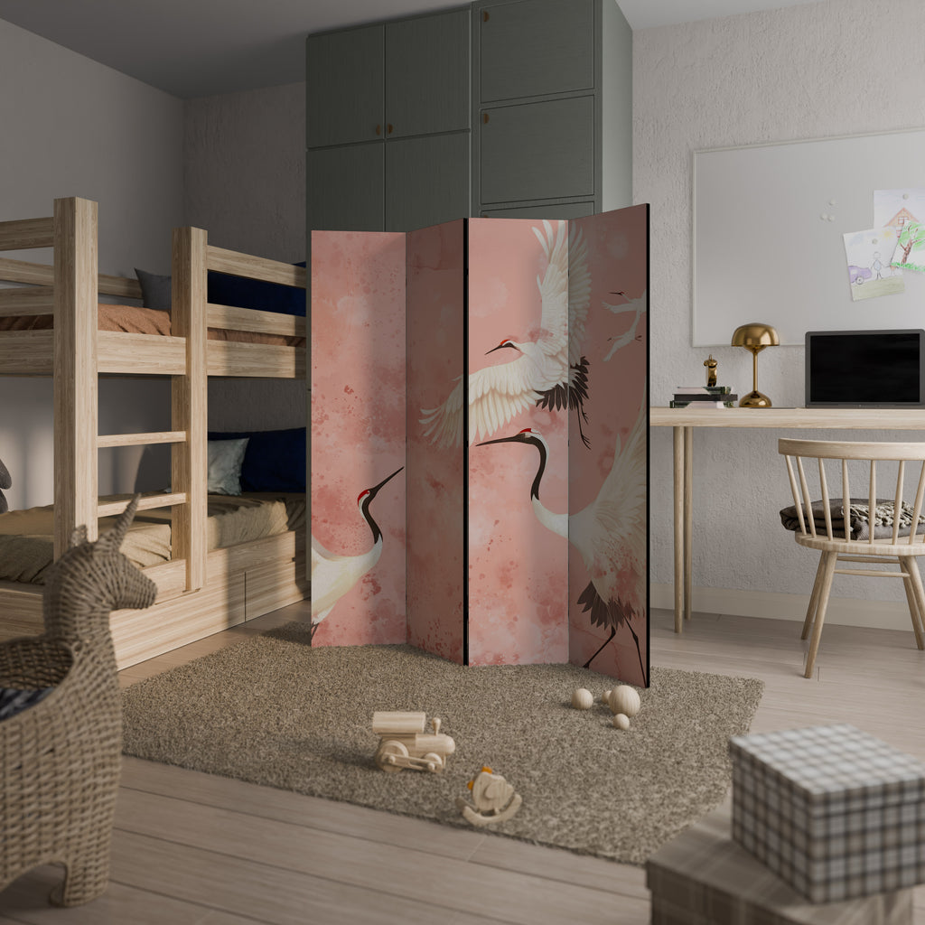 CRANE DANCE 4-teiliger Paravent