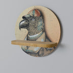 FEATHERED FASHIONISTA Rundes Kunstregal in Eiche-Optik