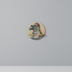 FEATHERED FASHIONISTA Rundes Kunstregal in Eiche-Optik