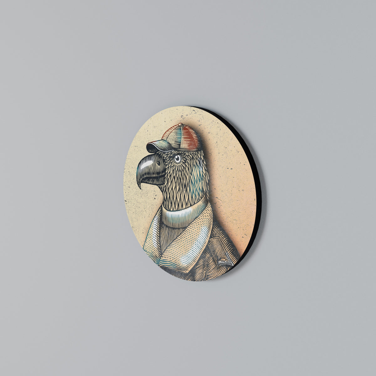 FEATHERED FASHIONISTA Round Wall Art