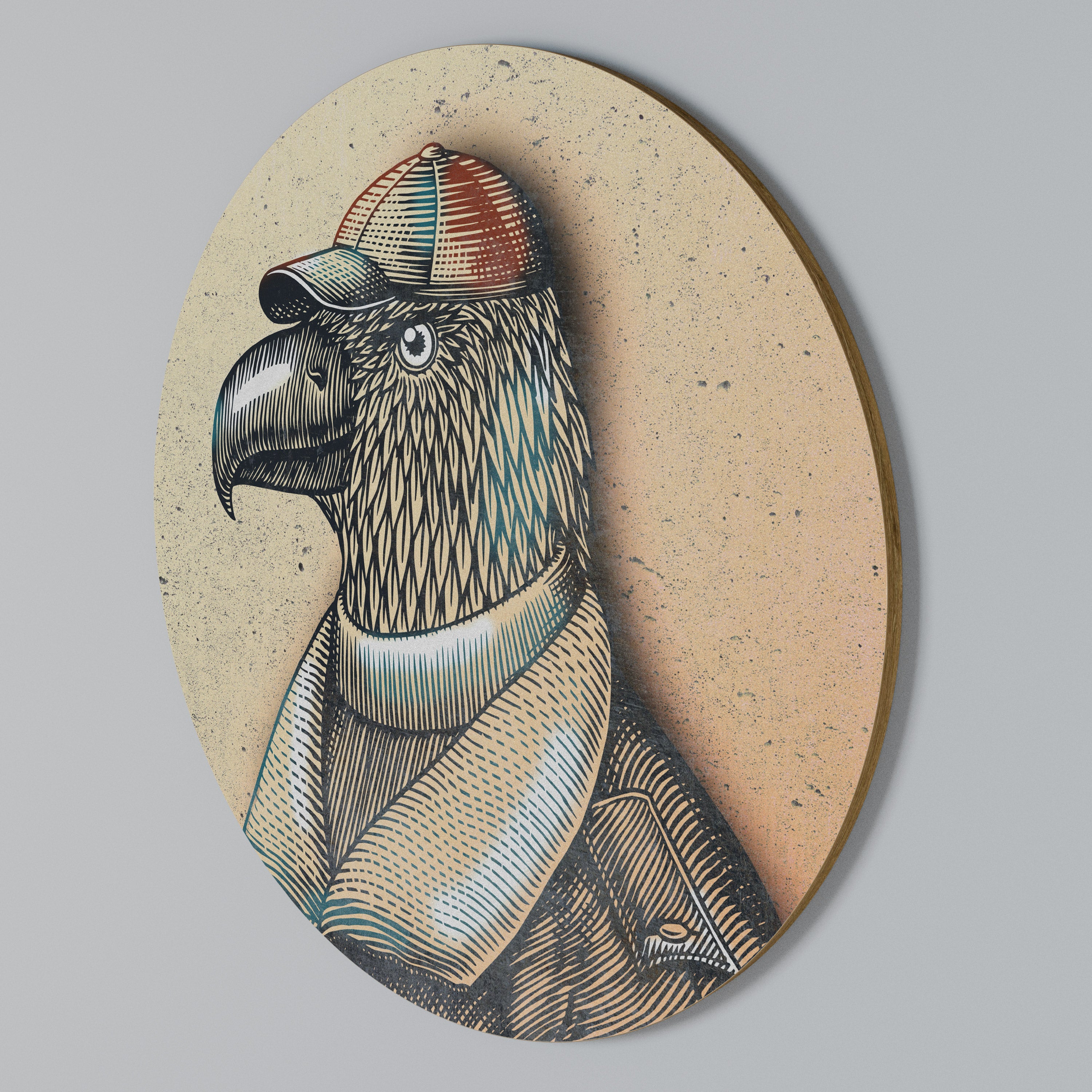 FEATHERED FASHIONISTA Rundes Wandbild