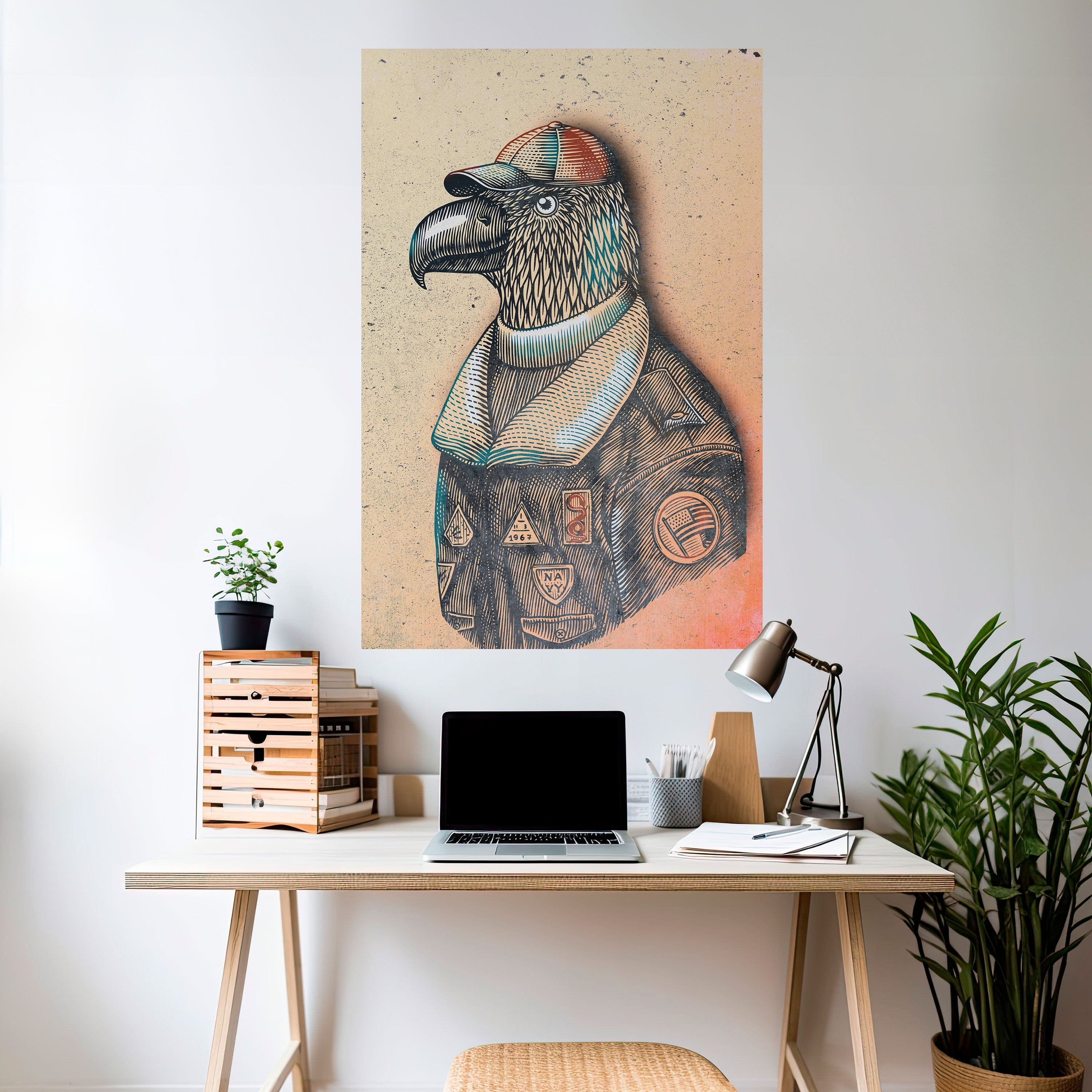 FEATHERED FASHIONISTA Vertikales Poster zum Abziehen und Aufkleben