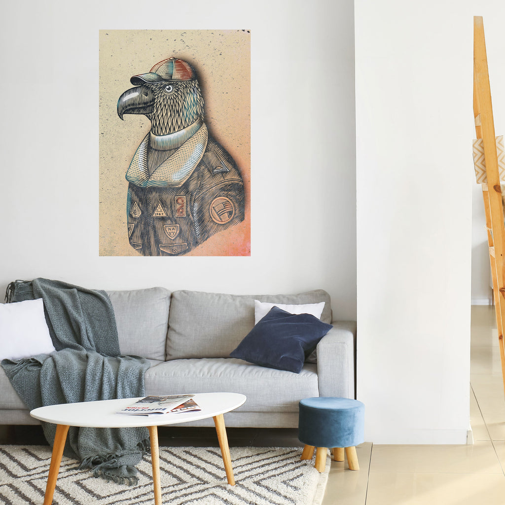 FEATHERED FASHIONISTA Vertikales Poster zum Abziehen und Aufkleben