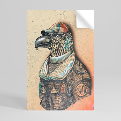 FEATHERED FASHIONISTA Peel and Stick Vertical Poster