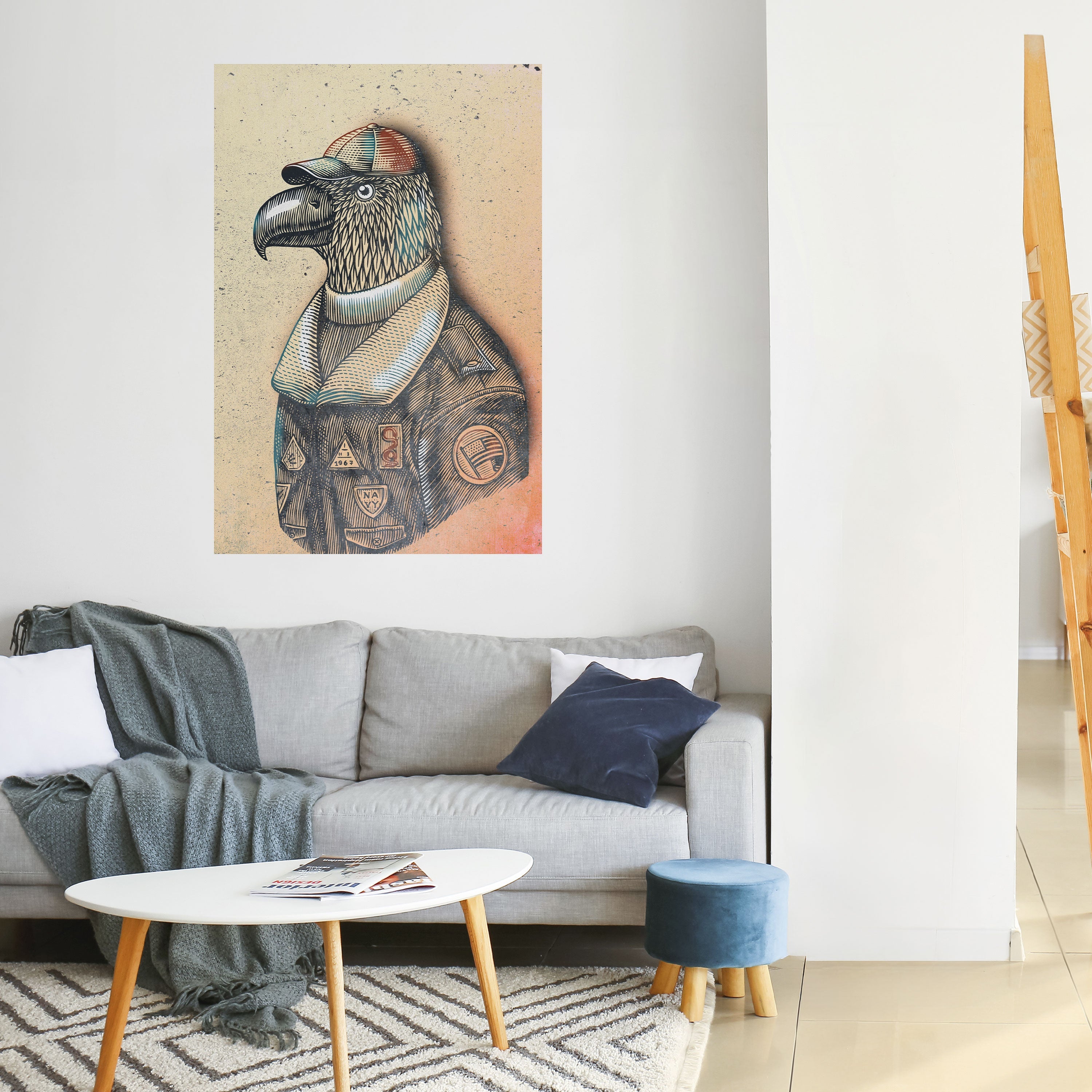 FEATHERED FASHIONISTA Vertikales Poster zum Abziehen und Aufkleben