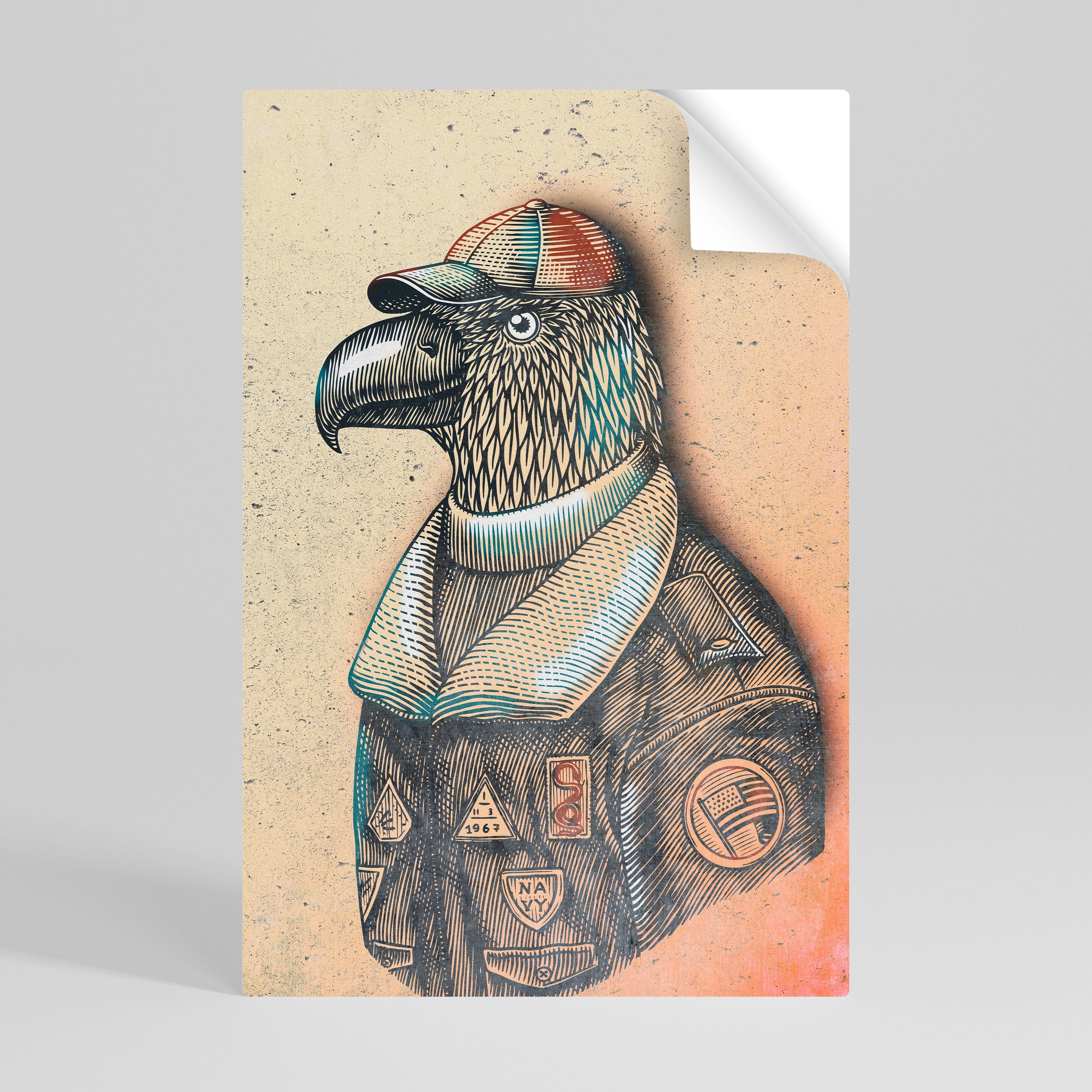 FEATHERED FASHIONISTA Vertikales Poster zum Abziehen und Aufkleben