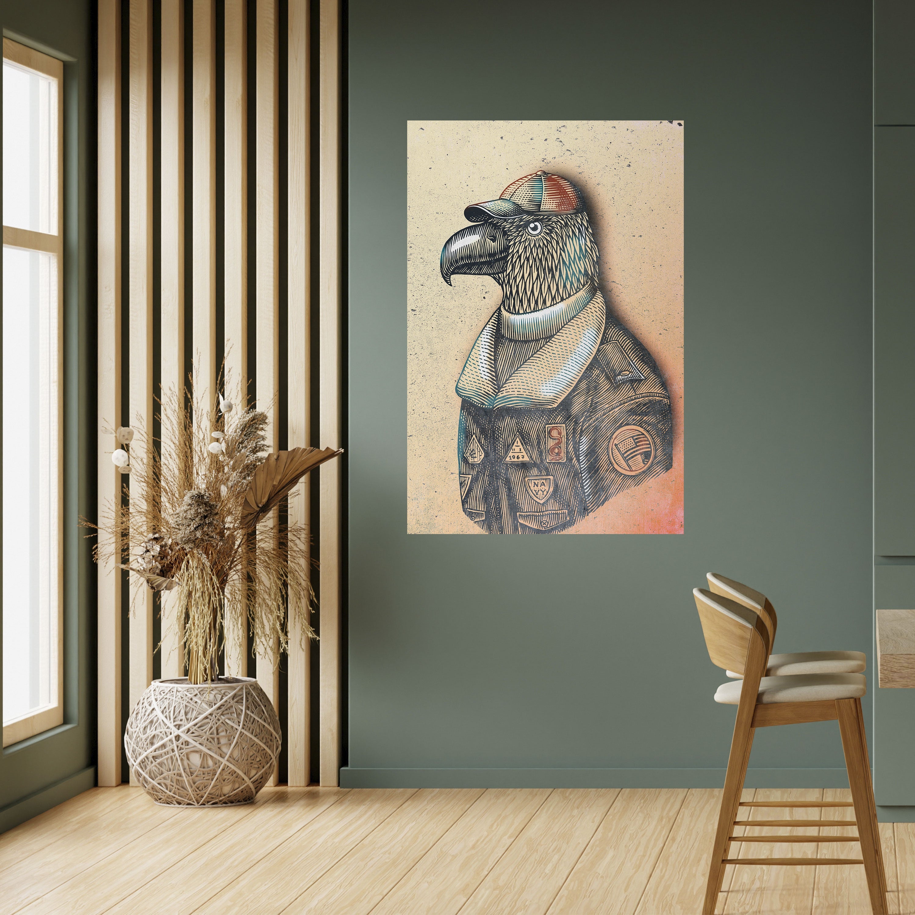 FEATHERED FASHIONISTA Vertikales Poster zum Abziehen und Aufkleben