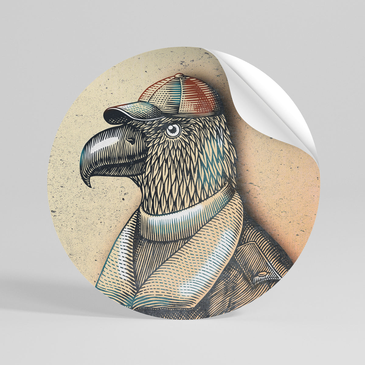 FEATHERED FASHIONISTA Runder Wandsticker zum Abziehen und Aufkleben