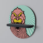 GODZILLA WELCOME Ovales Kunstregal in Schwarz