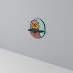 GODZILLA WELCOME Ovales Kunstregal in Schwarz