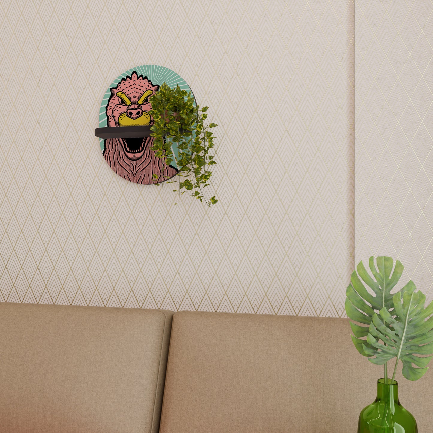 GODZILLA WELCOME Dekoratives Wandregal