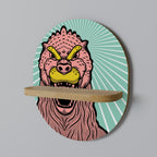 GODZILLA WELCOME Ovales Kunstregal in Eiche-Optik