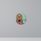 GODZILLA WELCOME Ovales Kunstregal in Eiche-Optik