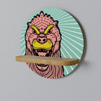 GODZILLA WELCOME Rundes Kunstregal in Eiche-Optik