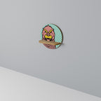 GODZILLA WELCOME Rundes Kunstregal in Eiche-Optik