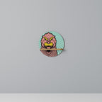 GODZILLA WELCOME Rundes Kunstregal in Eiche-Optik