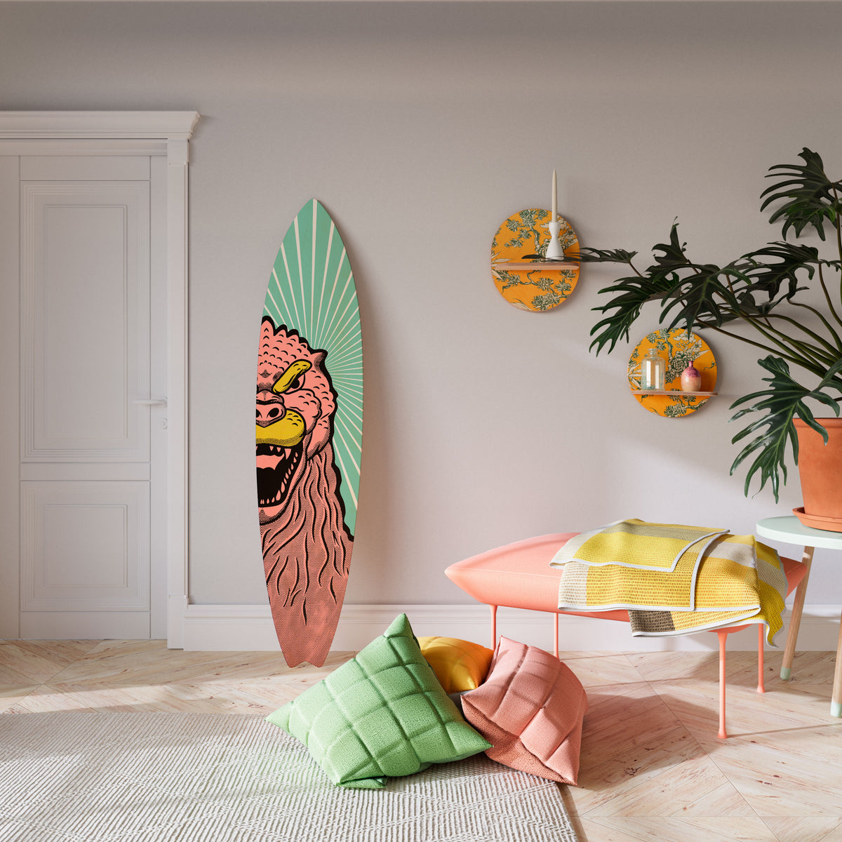 GODZILLA WELCOME Deko-Surfboard