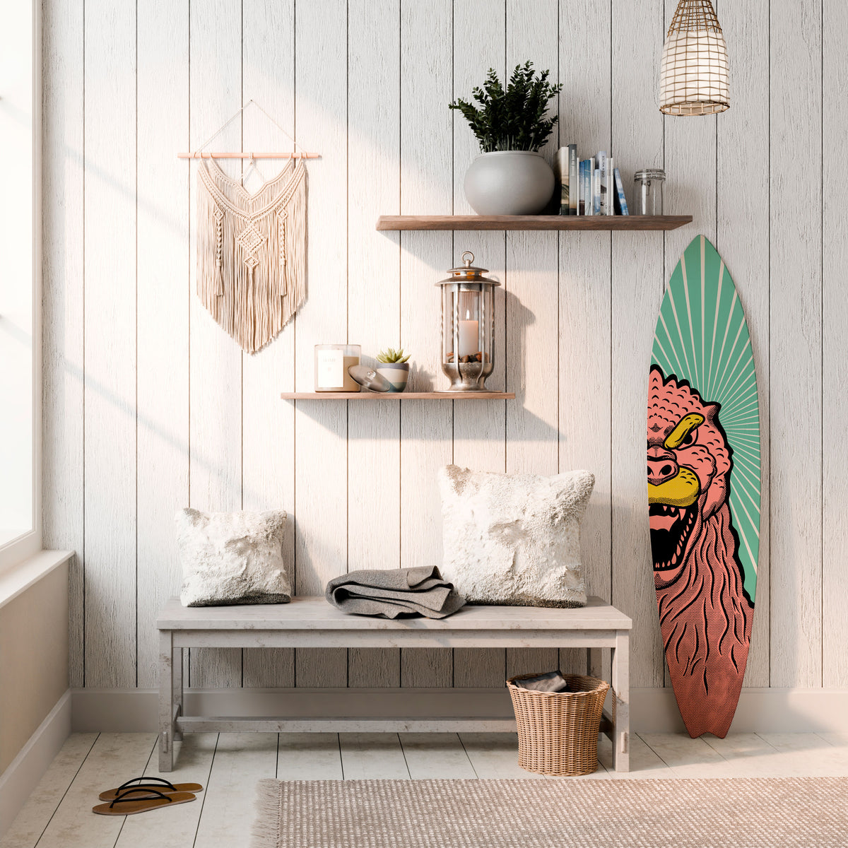GODZILLA WELCOME Deko-Surfboard