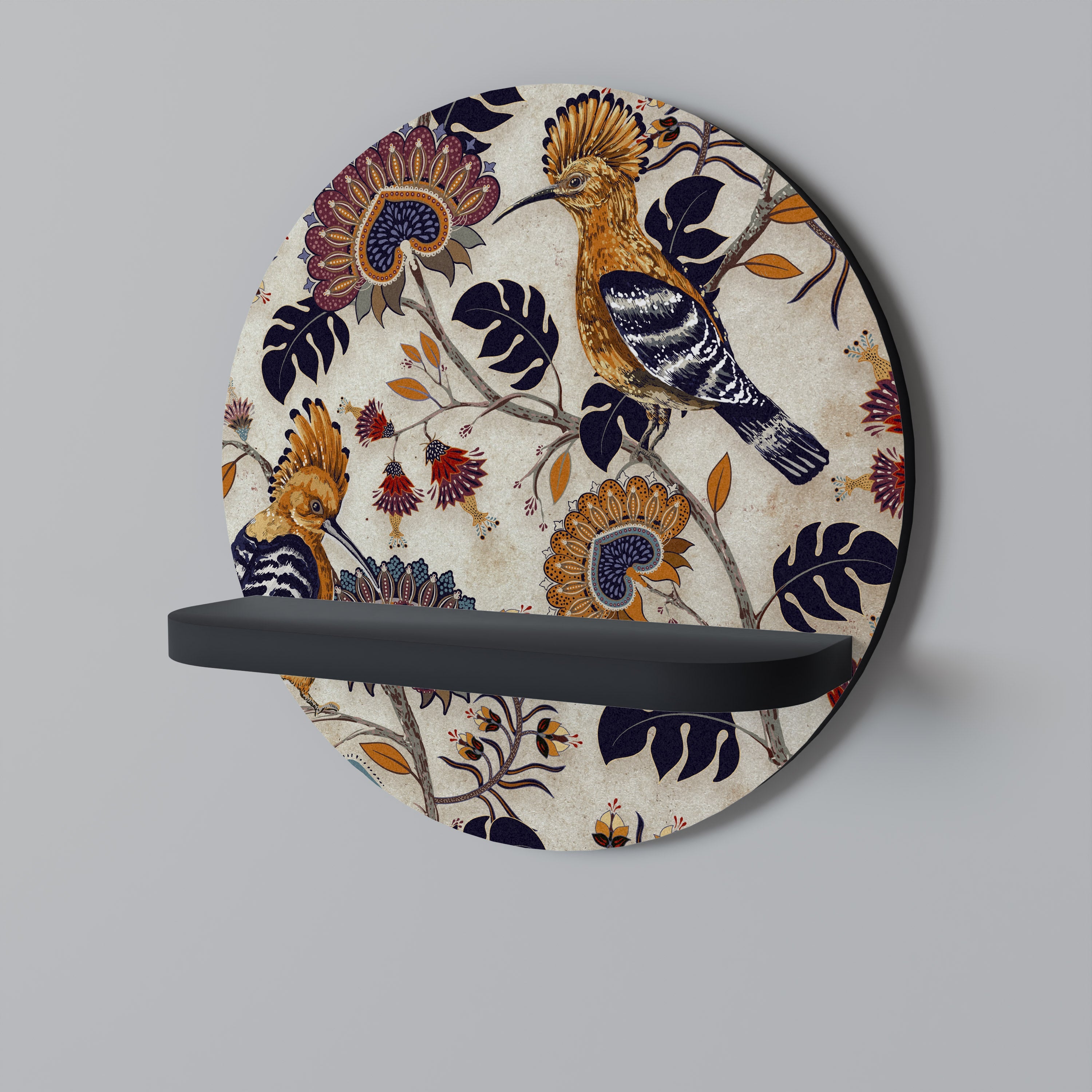 EMINENT HOOPOE Rundes Kunstregal in Schwarz