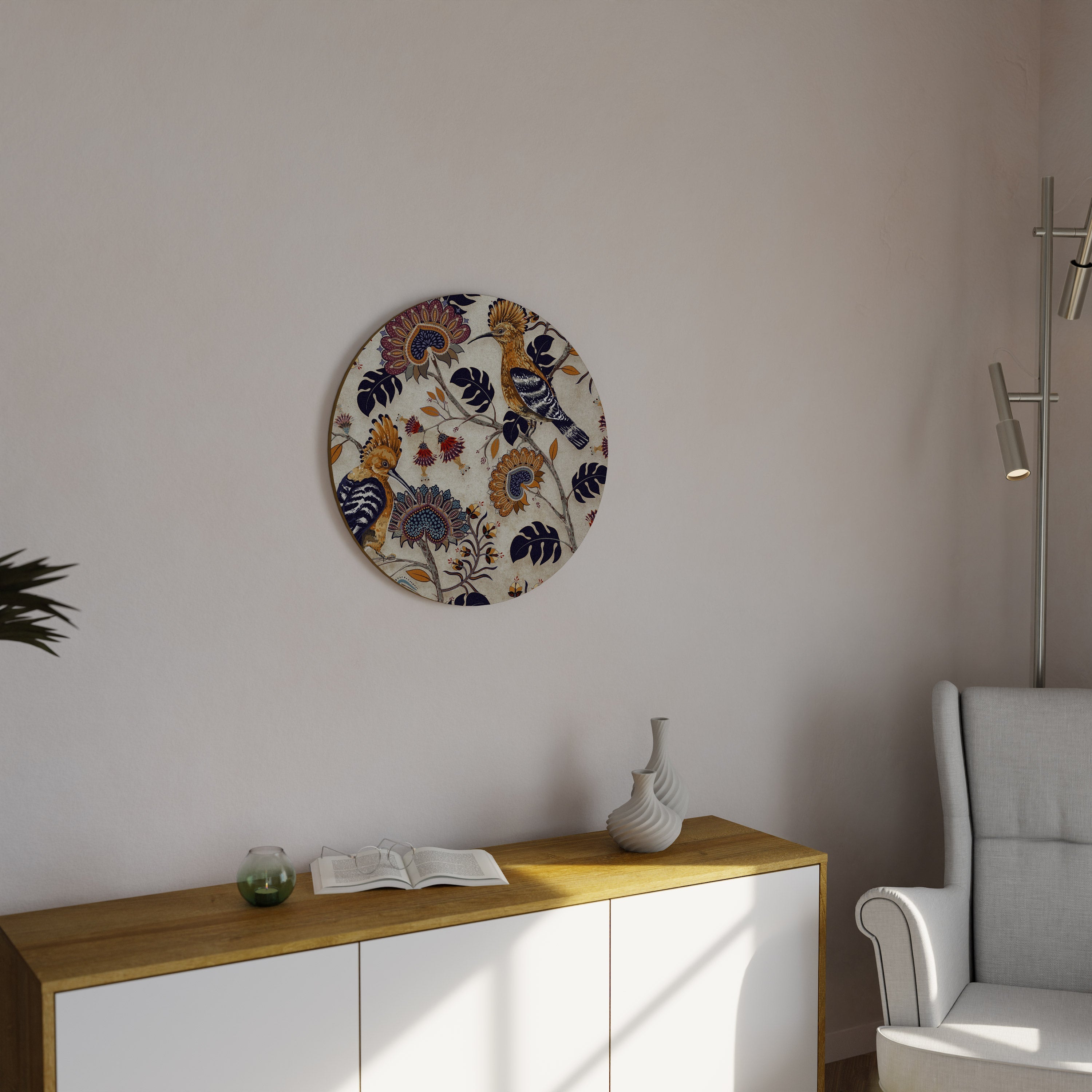 EMINENT HOOPOE Runde Wandkunst
