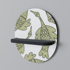 SEEDLING SONGBIRD Ovales Kunstregal in Schwarz