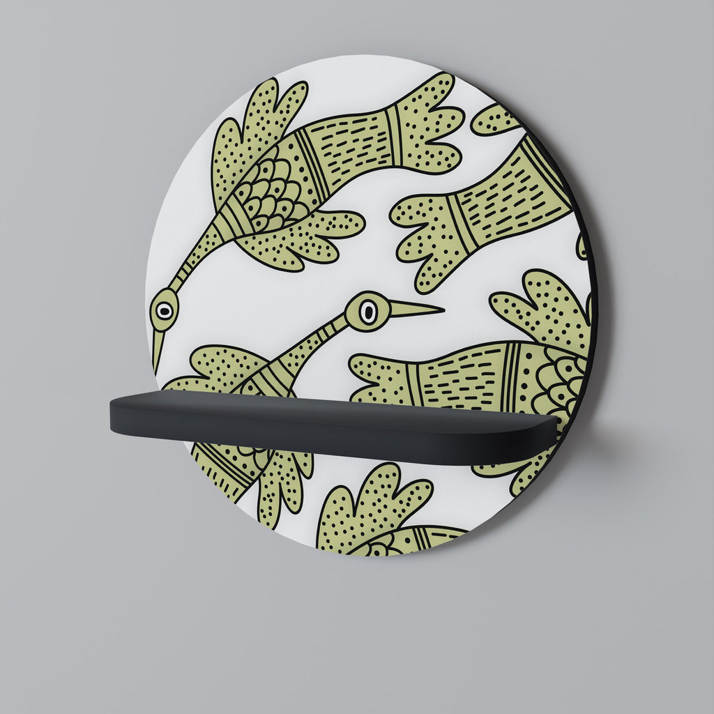 SEEDLING SONGBIRD Rundes Kunstregal in Schwarz