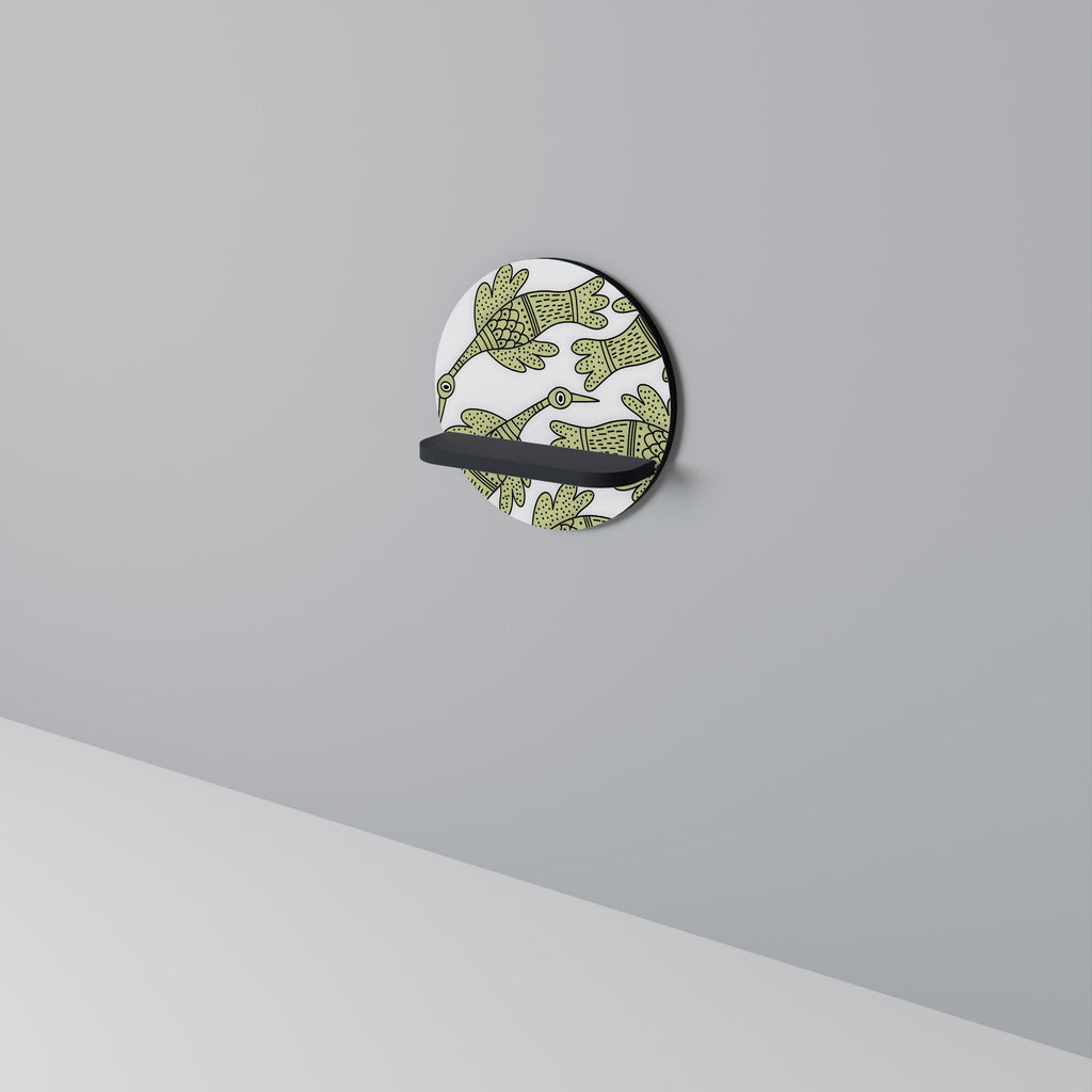 SEEDLING SONGBIRD Rundes Kunstregal in Schwarz