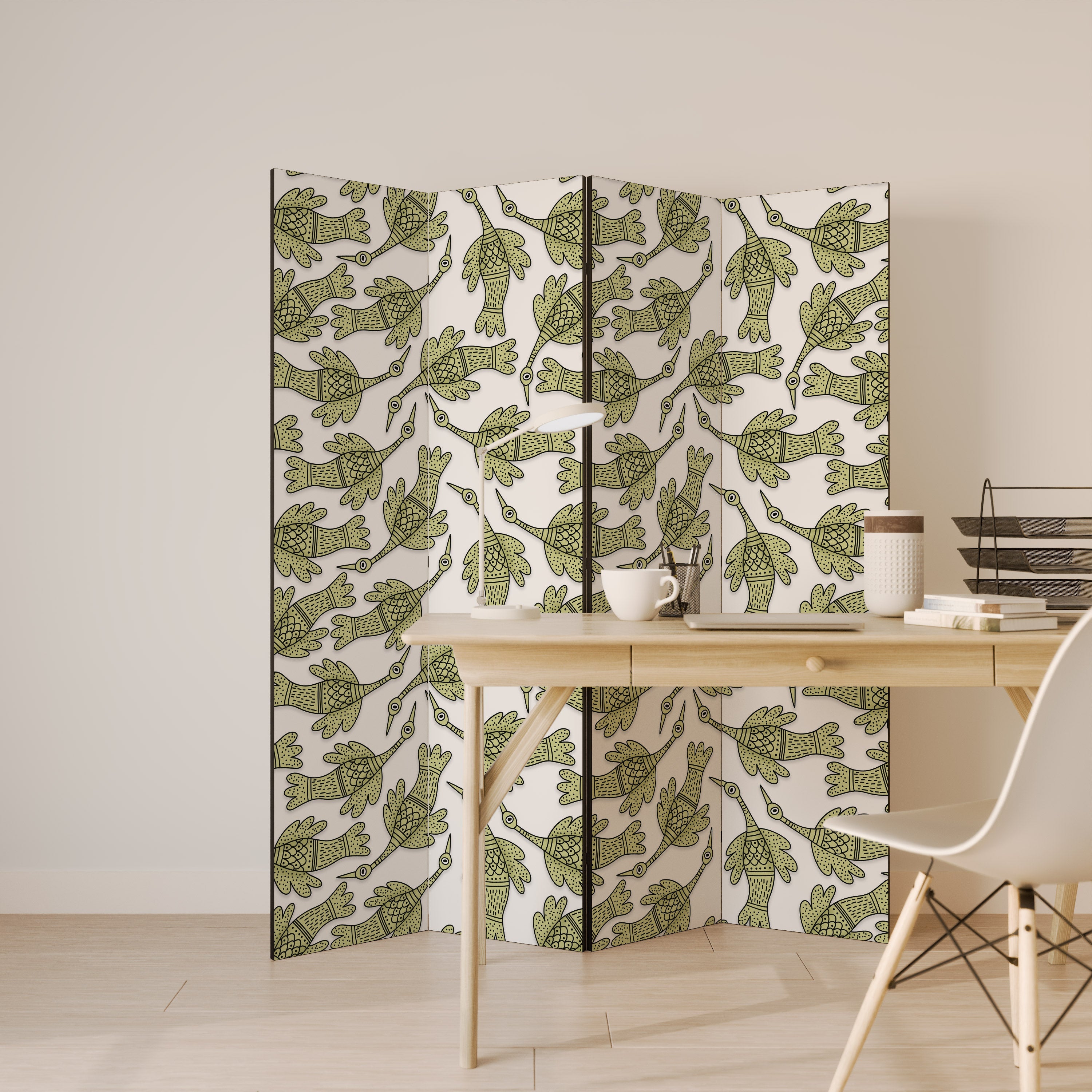SEEDLING SONGBIRD Dekorativer 4-teiliger Raumteiler