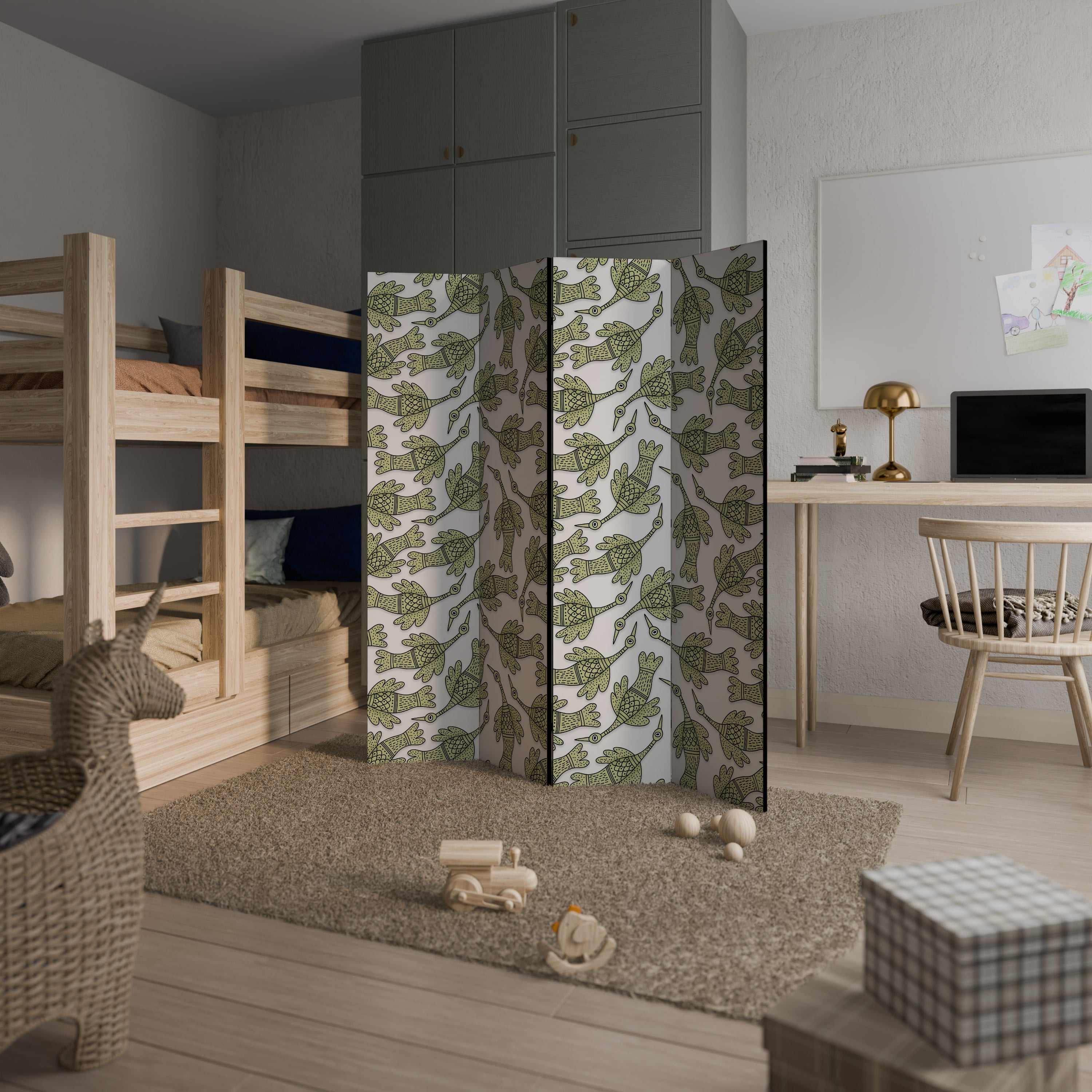 SEEDLING SONGBIRD Dekorativer 4-teiliger Raumteiler