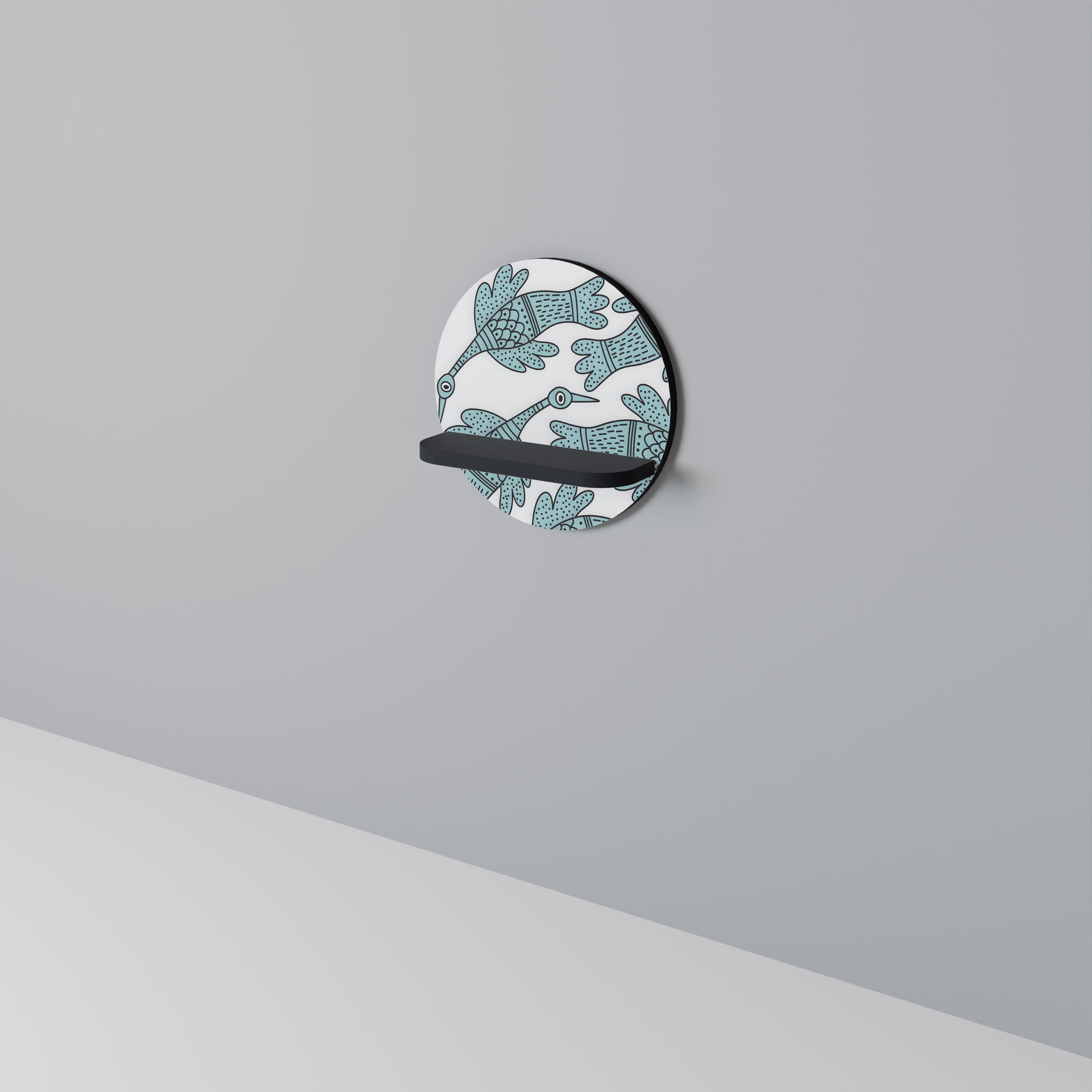 WATERSPOUT SONGIBIRD Rundes Kunstregal in Schwarz