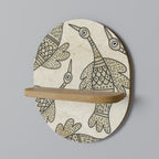 ALMONDINE SONGBIRD Ovales Kunstregal in Eiche-Optik