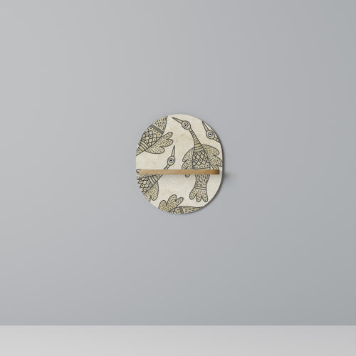 ALMONDINE SONGBIRD Ovales Kunstregal in Eiche-Optik