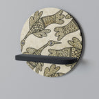 ALMONDINE SONGBIRD Rundes Kunstregal in Schwarz