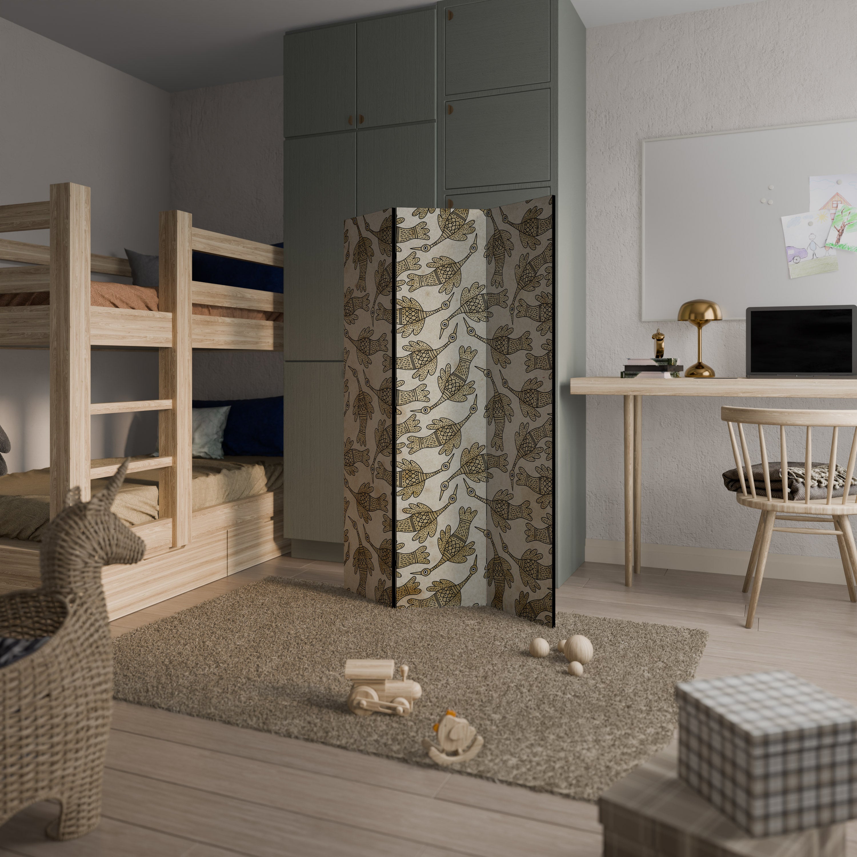 ALMONDINE SONGBIRD 3-teiliger Paravent