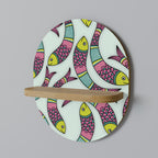 INDIAN FISH Ovales Kunstregal in Eiche-Optik