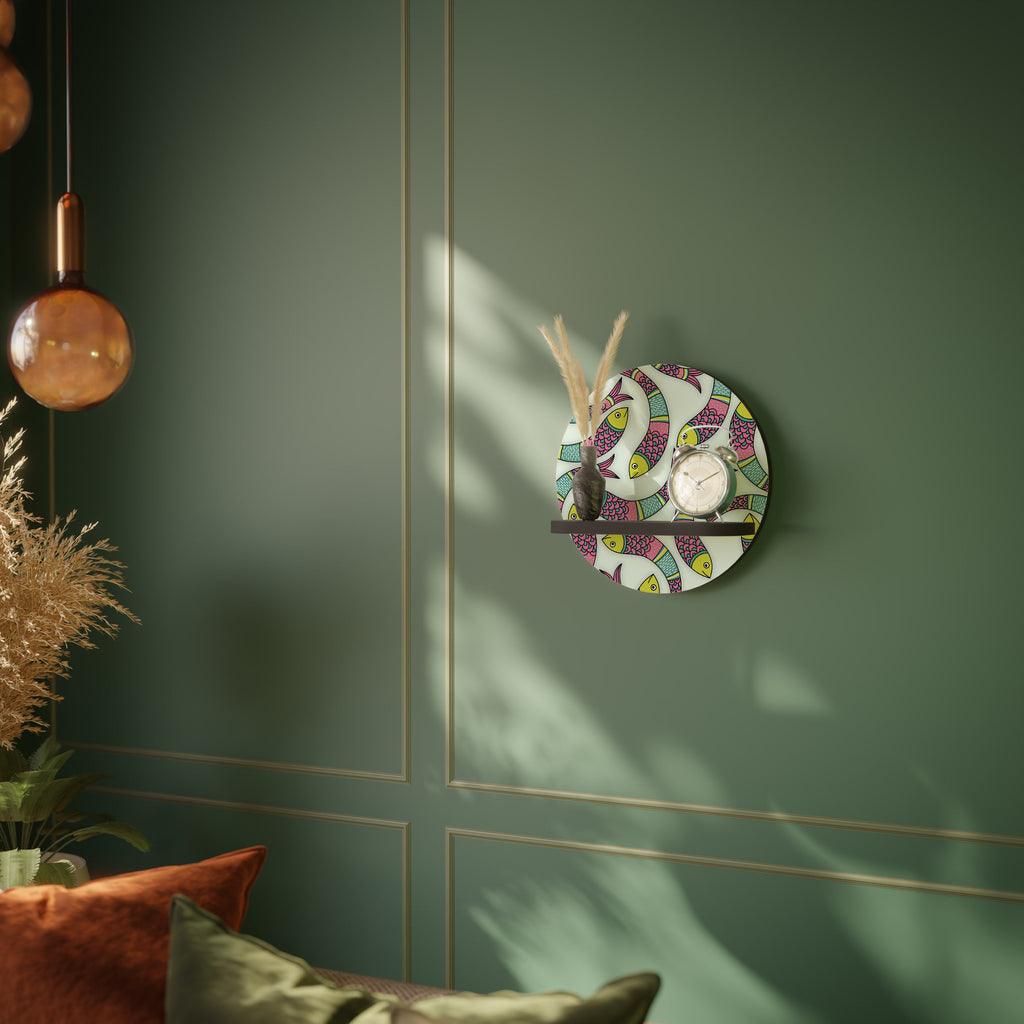 INDIAN FISH Rundes Kunstregal in Schwarz