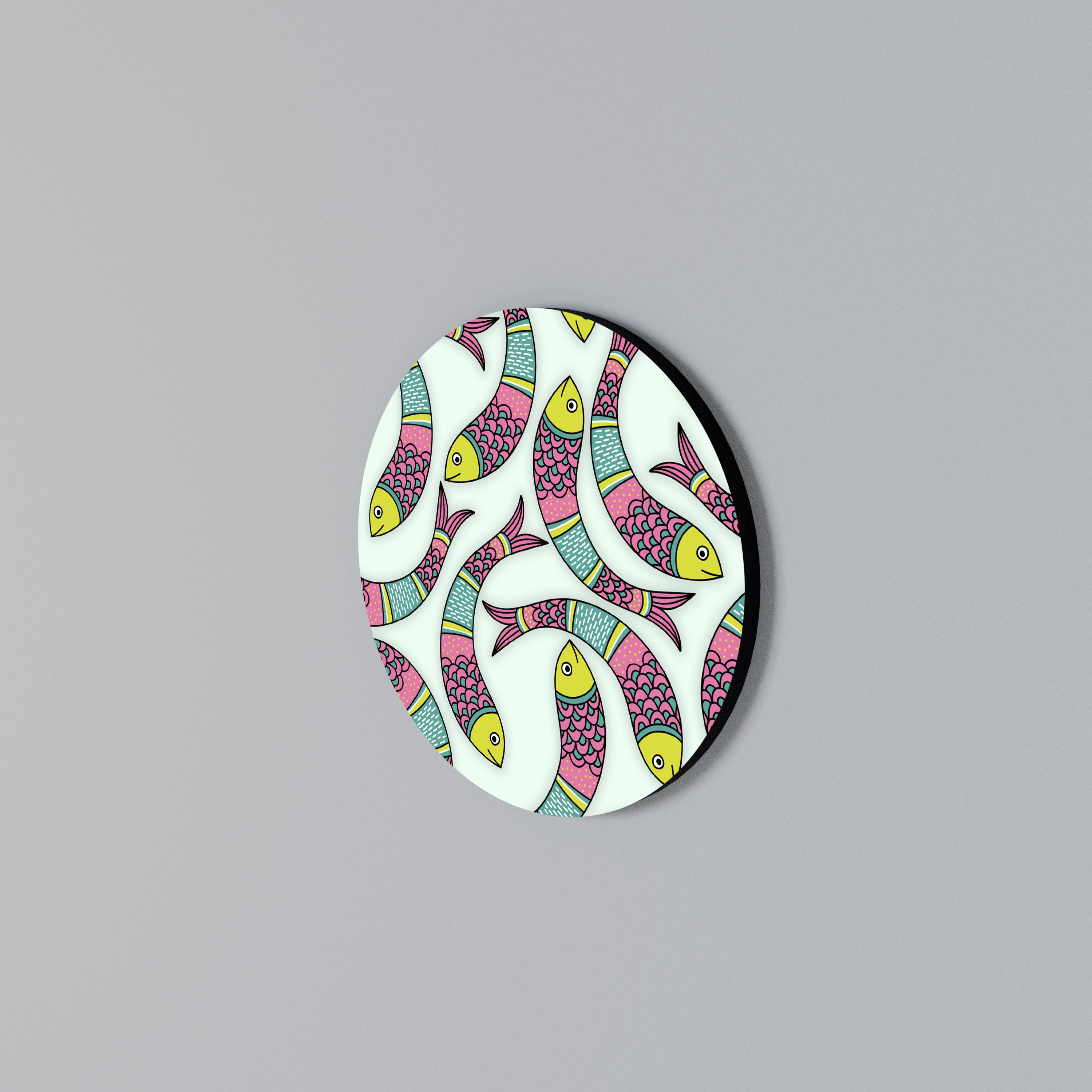 INDIAN FISH Rundes Wandbild