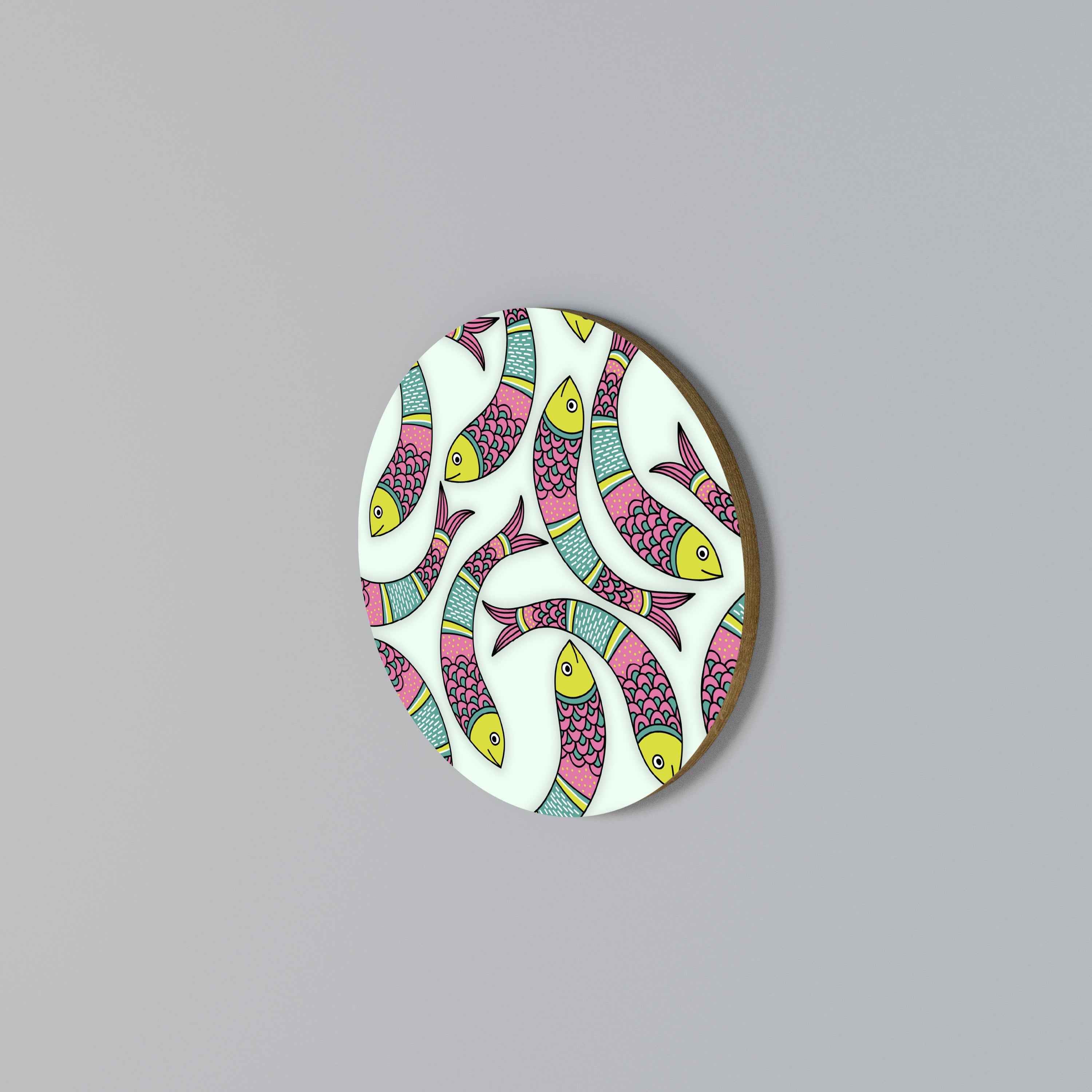 INDIAN FISH Rundes Wandbild