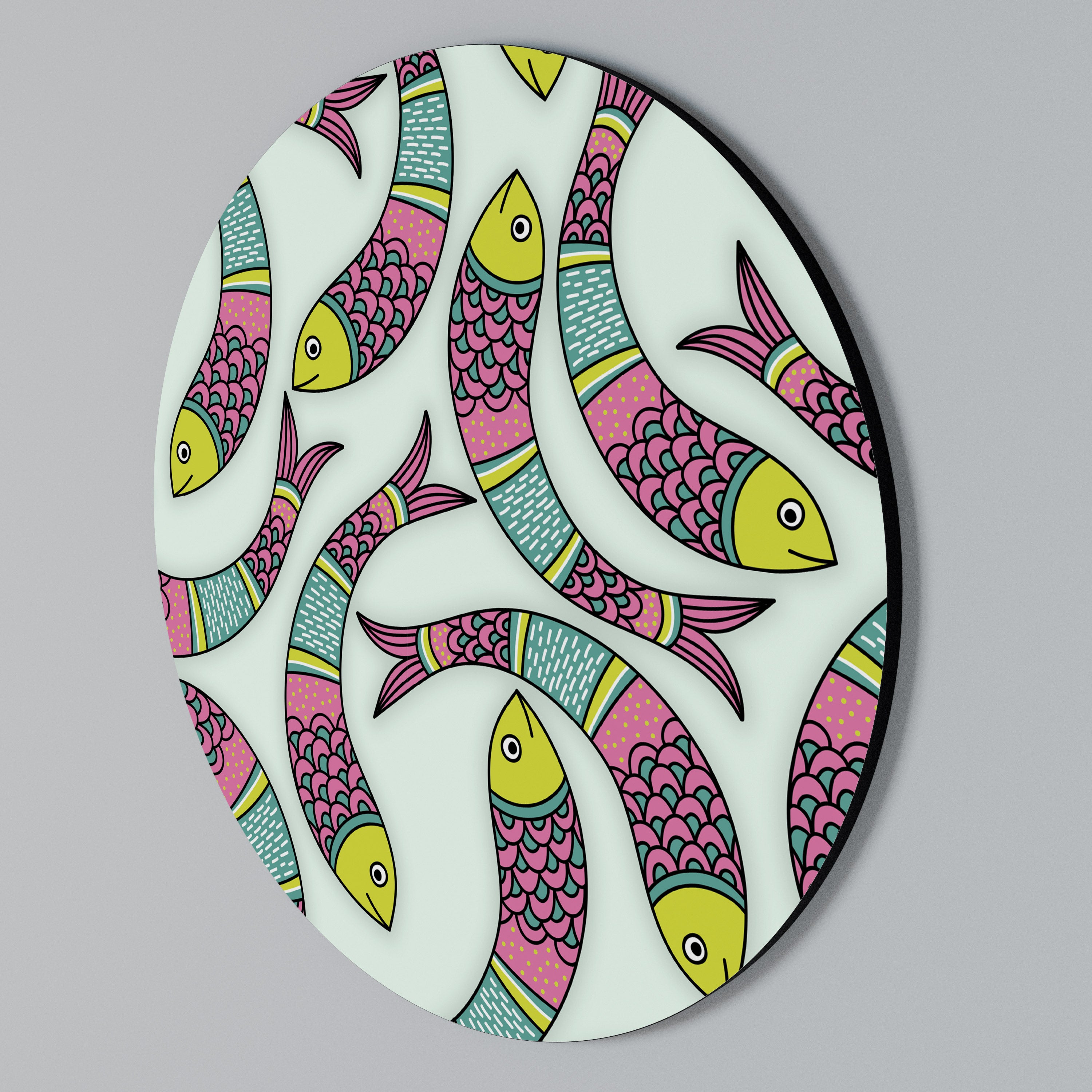 INDIAN FISH Round Wall Art