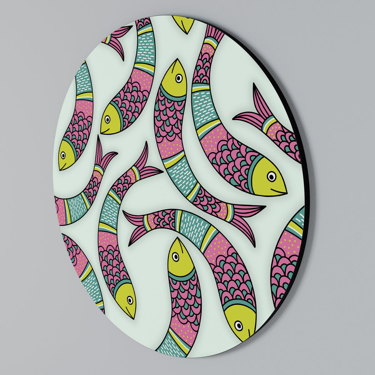INDIAN FISH Rundes Wandbild