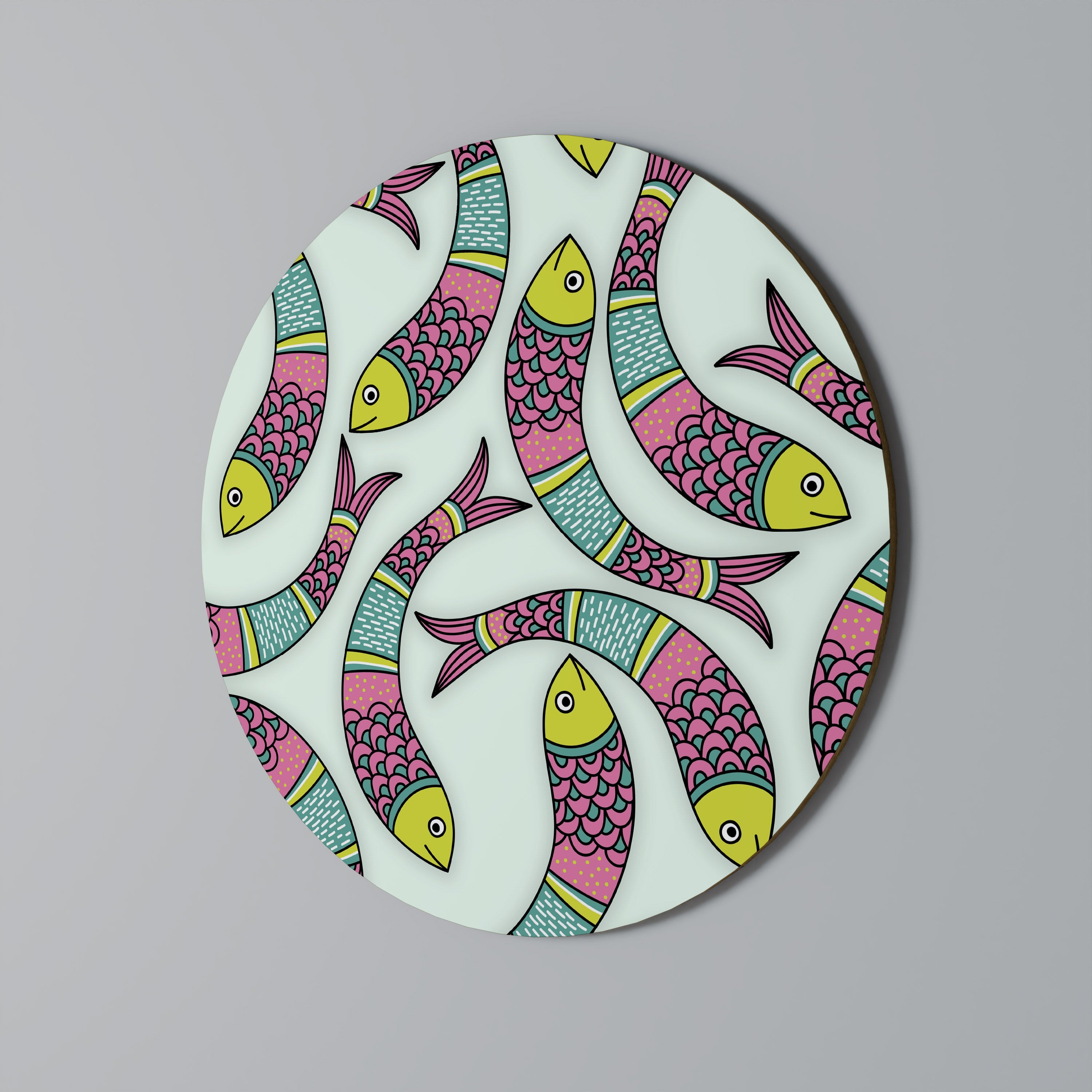 INDIAN FISH Runde Wandkunst