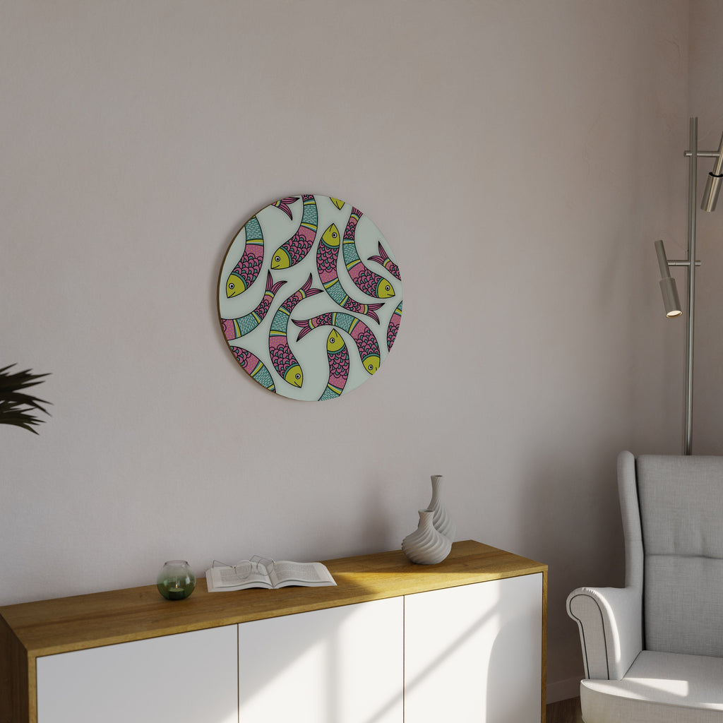 INDIAN FISH Runde Wandkunst