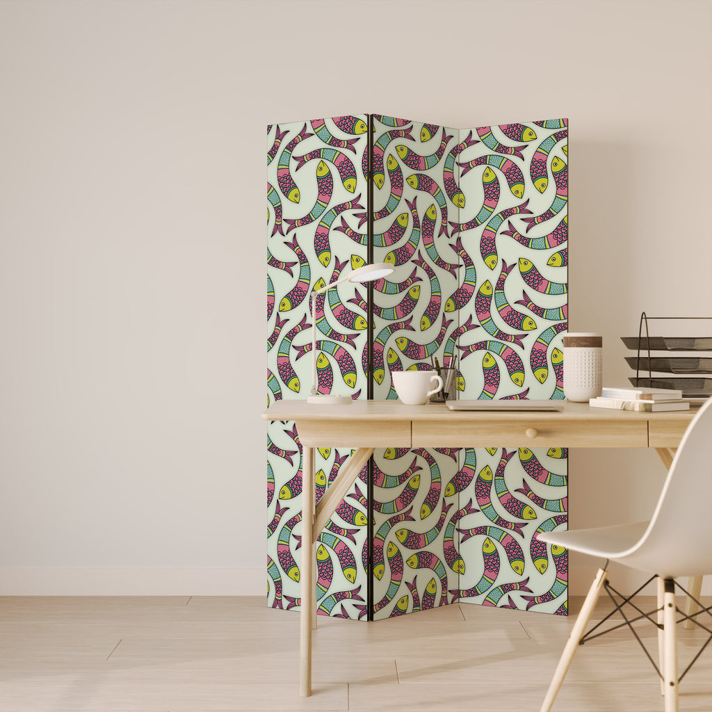 INDIAN FISH 3-teiliger Paravent