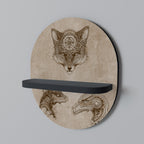 STEAMPUNK TRIO Ovales Kunstregal in Schwarz