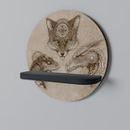 STEAMPUNK TRIO Rundes Kunstregal in Schwarz