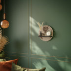 STEAMPUNK TRIO Rundes Kunstregal in Schwarz