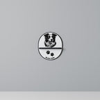 BORDER COLLIE Ovales Kunstregal in Schwarz