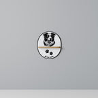 BORDER COLLIE Ovales Kunstregal in Eiche-Optik